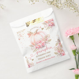 リトルカンプキンピンクフローラガール秋1st誕生日 フェイバーバッグ