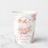 リトルカンプキンピンクフローラガール秋1st誕生日 紙コップ (裏面)