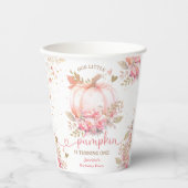 リトルカンプキンピンクフローラガール秋1st誕生日 紙コップ (正面)