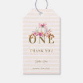 リトルカンプキンピンクボウバラ1stエレガント誕生日 ギフトタグ (正面)