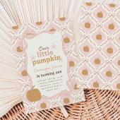 リトルカンプキンピンク名門私立校風のコケット1歳の誕生日 招待状