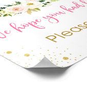 リトルカンプキンピンク金ゴールド誕生日フェイスサイン ポスター (角)