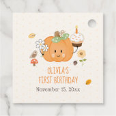 リトルカンプキンファースト誕生日ガールメッセージカード フェイバータグ (裏面)