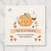 リトルカンプキンファースト誕生日ガールメッセージカード フェイバータグ (正面)