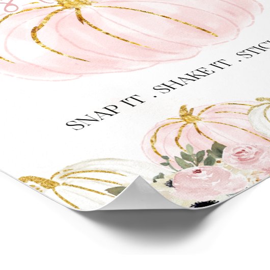 リトルカンプキンファースト誕生日ゲストブックサイン ポスター (角)