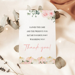 リトルカンプキンファースト誕生日パーティーサンキューカード 招待状