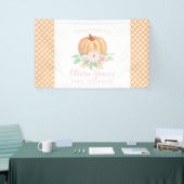 リトルカンプキンファースト誕生日ピンクフローラプレイド 横断幕 (トレードショー)