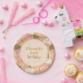 リトルカンプキンファースト誕生日名前をカスタムする ペーパープレート (パーティー)