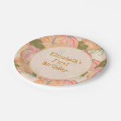 リトルカンプキンファースト誕生日名前をカスタムする ペーパープレート (アングル)