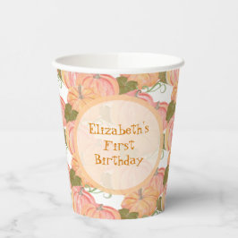 リトルカンプキンファースト誕生日名前をカスタムする 紙コップ