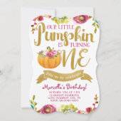リトルカンプキンファースト誕生日招待状 招待状 (正面)