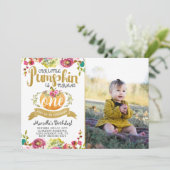 リトルカンプキンファースト誕生日招待状 招待状 (スタンド正面)