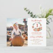 リトルカンプキンフォト秋第1誕生日 招待状 (スタンド正面)