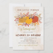リトルカンプキンフレッシュファームフォトファースト誕生日 招待状 (正面)