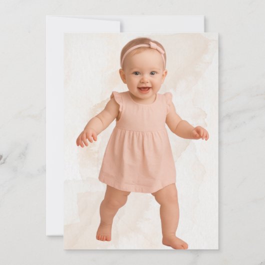 リトルカンプキンフレッシュファームフォトファースト誕生日 招待状 (裏面)