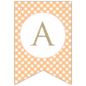 リトルカンプキンフローラオレンジプレイド最初の誕生日 バンティングフラッグ (第3の旗)