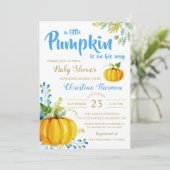 リトルカンプキンブルーガーデンベビーシャワー招待状 招待状 (スタンド正面)