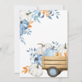 リトルカンプキンブルートラック秋ベビーシャワー 招待状 (裏面)