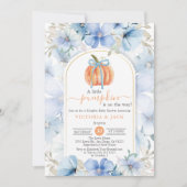 リトルカンプキンブルーフローラガーデン秋ベビーシャワー 招待状 (正面)