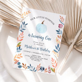 リトルカンプキンブルーボーイファースト誕生日 招待状