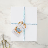 リトルカンプキンブルーボーイベビーシャワーメッセージカード ギフトタグ (より糸付き)