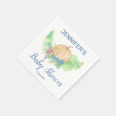 リトルカンプキンブルー秋フローラボーイベビーシャワー スタンダードカクテルナプキン (角)