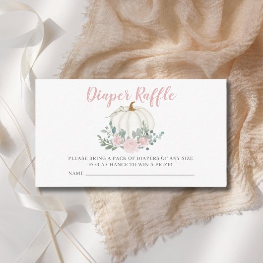 リトルカンプキンベビーガールおむつラッフルチケット エンクロージャーカード