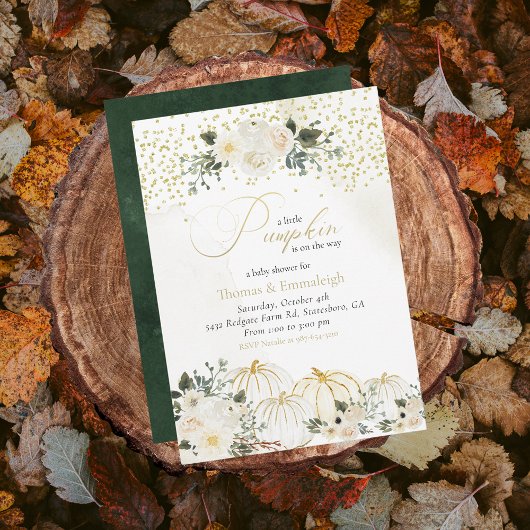 リトルカンプキンベビーガールカップルシャワー招待状 招待状