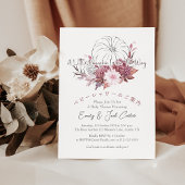 リトルカンプキンベビーガールシャワーブルゴーニュ秋ボホ 招待状