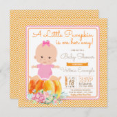 リトルカンプキンベビーガールシャワー招待状 招待状 (正面/裏面)