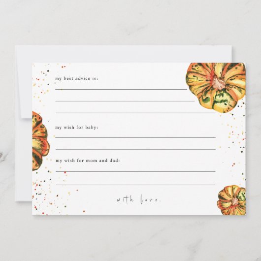 リトルカンプキンベビーシャワーアドバイス招待状 招待状 (正面)