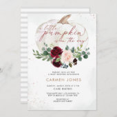 リトルカンプキンベビーシャワー招待状秋フローラ 招待状 (正面/裏面)