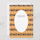 リトルカンプキンベビーシャワー秋ハロウィーンOrg/Purp 招待状 (裏面)