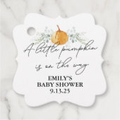 リトルカンプキンベビーシャワー秋フローラニュートラル フェイバータグ (正面)