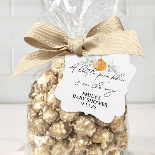 リトルカンプキンベビーシャワー秋フローラニュートラル フェイバータグ