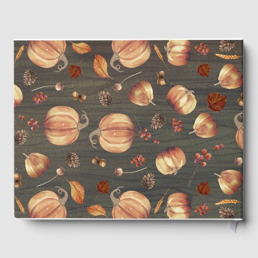 リトルカンプキンベビーシャワー素朴秋ゲストブック ゲストブック (裏面)