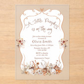 リトルカンプキンボホフローラベビーシャワー アクリル招待状 (正面)