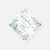 リトルカンプキンボーイブルー秋ベビーシャワー紙 スタンダードカクテルナプキン (角)