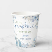 リトルカンプキンボーイブルー秋ベビーシャワー紙 紙コップ (正面)
