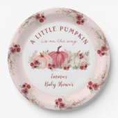 リトルカンプキンマルサラ秋ガールベビーシャワー ペーパープレート (正面)