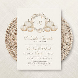 リトルカンプキンミニマリストモノグラムベビーシャワー 招待状