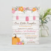 リトルカンプキンメイスンジャーズ秋ガールファースト誕生日 招待状 (スタンド正面)