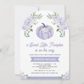 リトルカンプキンラベンダーバラアーチベイビーシャワー 招待状 (正面)