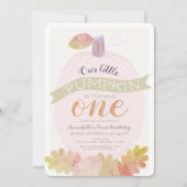 リトルカンプキンラベンダーピンクガール1st誕生日 招待状 (正面)