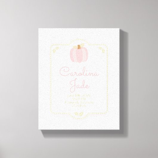 リトルカンプキン子供部屋ベビー統計壁アート キャンバスプリント (正面)