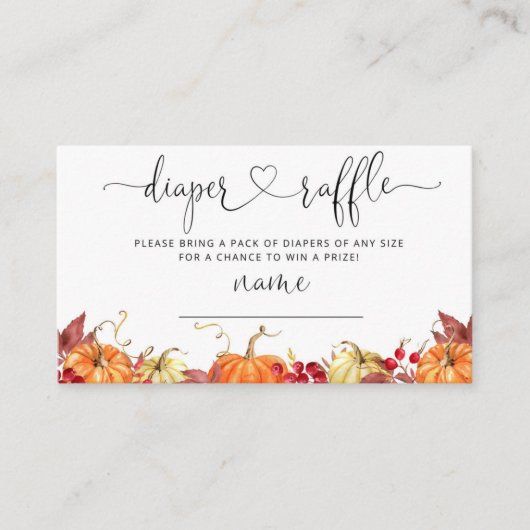 リトルカンプキン秋おむつラッフルチケットエンクロージャ エンクロージャーカード (正面)