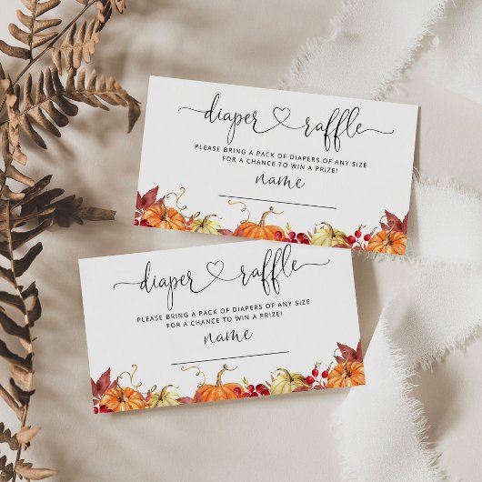 リトルカンプキン秋おむつラッフルチケットエンクロージャ エンクロージャーカード