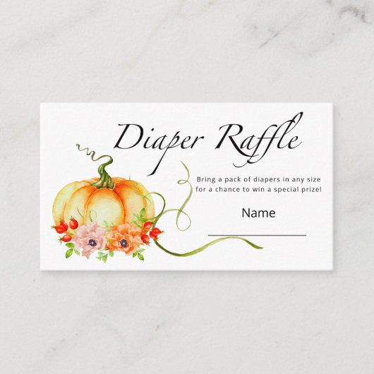 リトルカンプキン秋おむつラッフルチケットエンクロージャ エンクロージャーカード (正面)