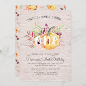 リトルカンプキン秋の誕生日パーティーの招待 招待状 (正面/裏面)