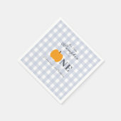 リトルカンプキン秋パステルブルーファースト誕生日 スタンダードカクテルナプキン (角)
